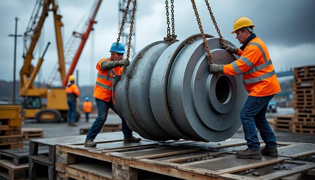 Comment sécuriser la manutention des poutres sur une plateforme de stockage chantier ?